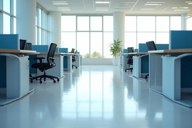 Clean modern office interior after janitorial service