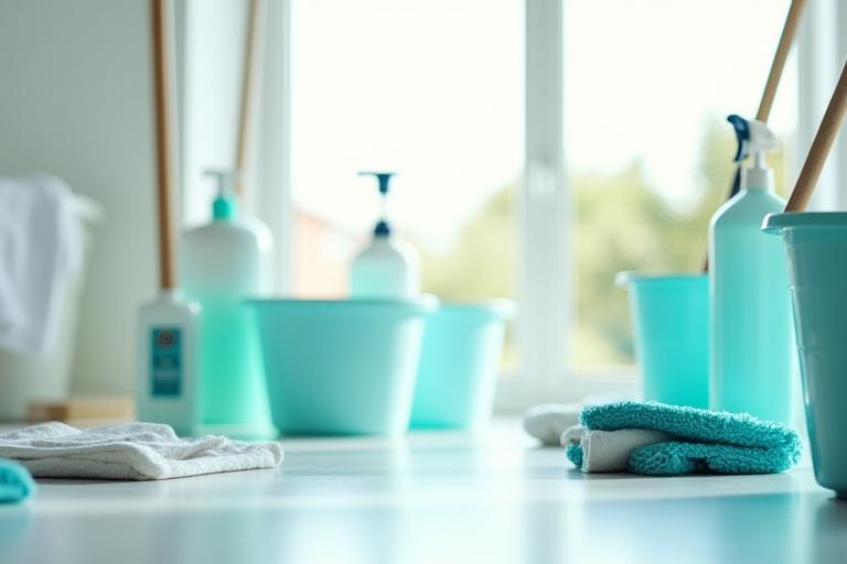 Overview of cleaning services offered by Prairie Wind Wash, featuring various tools in a clean, bright setting.